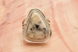 Genuine White Buffalo Turquoise Native American Ring